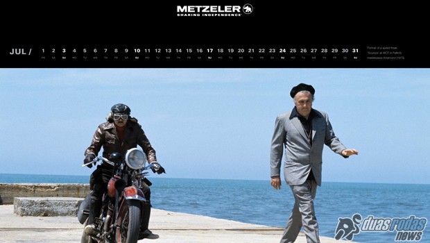 Calendário Metzeler 2016 faz tributo à presença do motociclismo nas telas